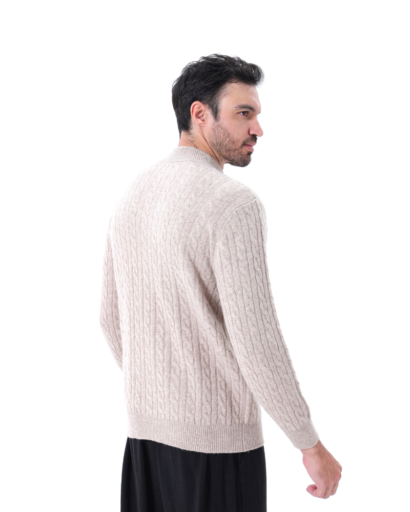 Velmor™ | Aurèle – Pull Demi-Zip en Cachemire