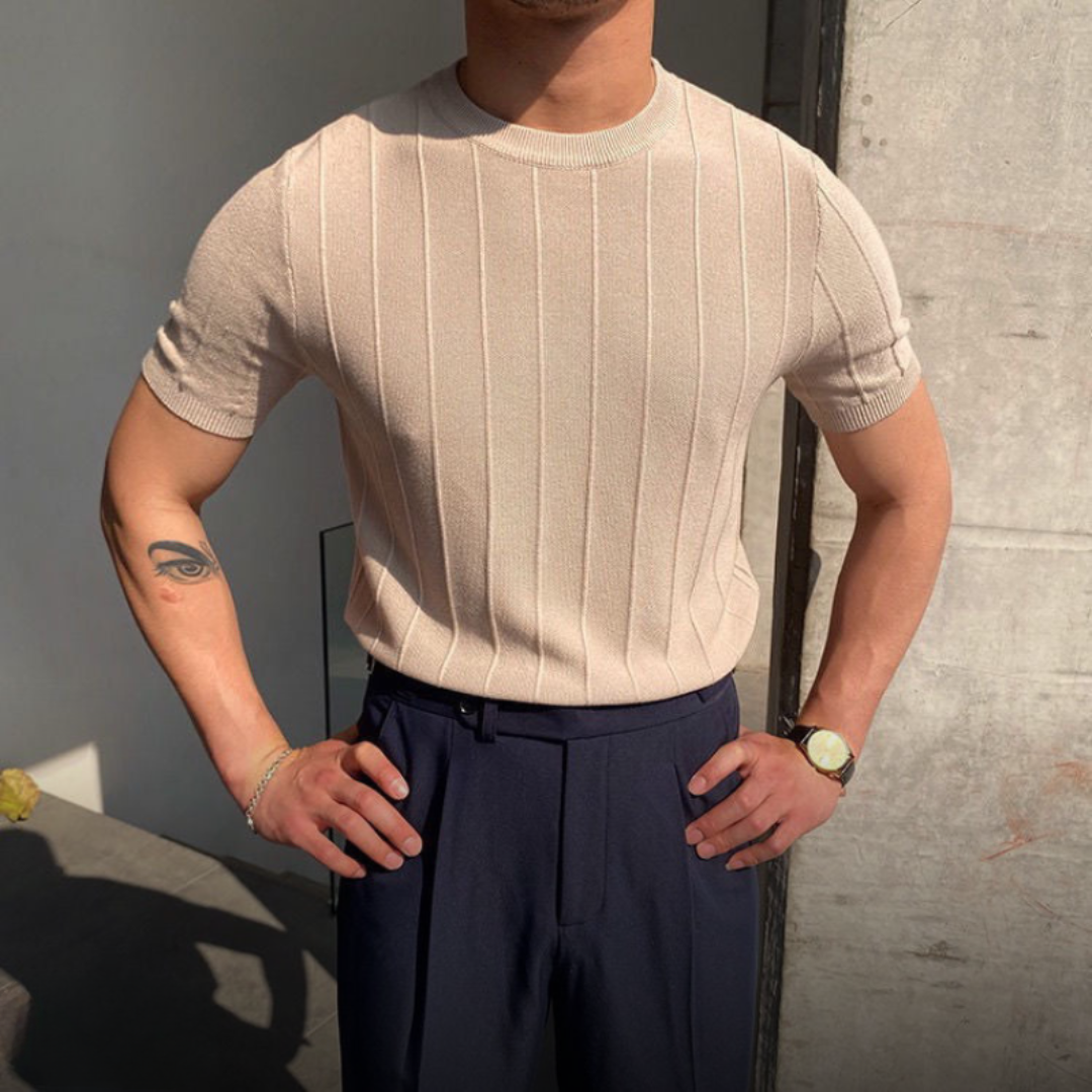 Velmor™ | Elian – T-shirt Rayé en Maille d’Été