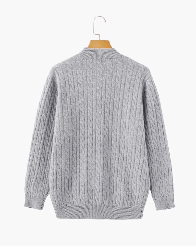Velmor™ | Aurèle – Pull Demi-Zip en Cachemire