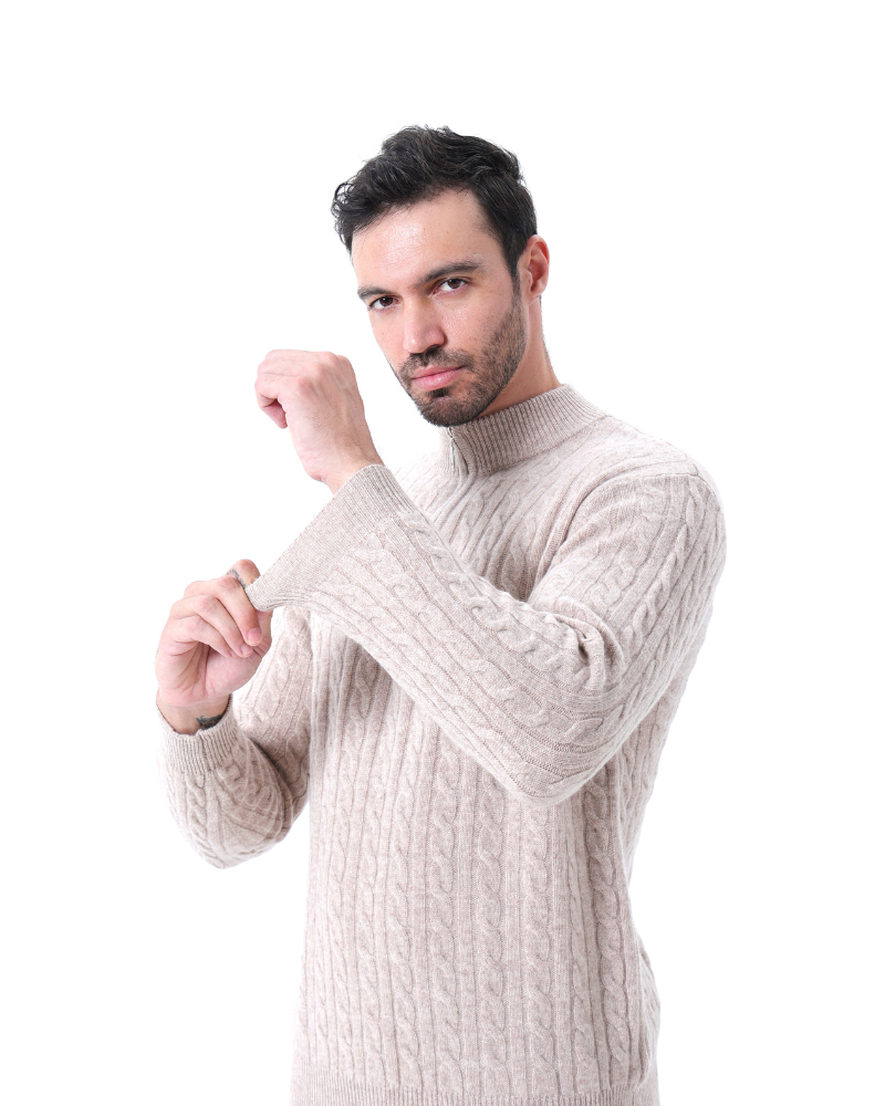 Velmor™ | Aurèle – Pull Demi-Zip en Cachemire