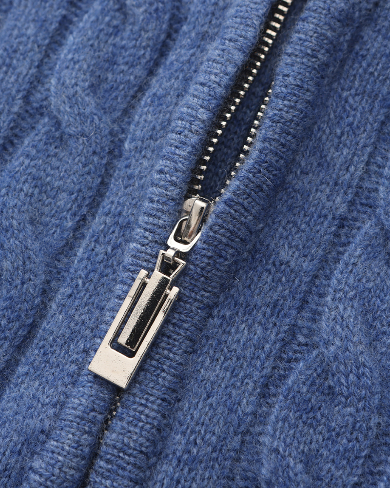 Velmor™ | Aurèle – Pull Demi-Zip en Cachemire