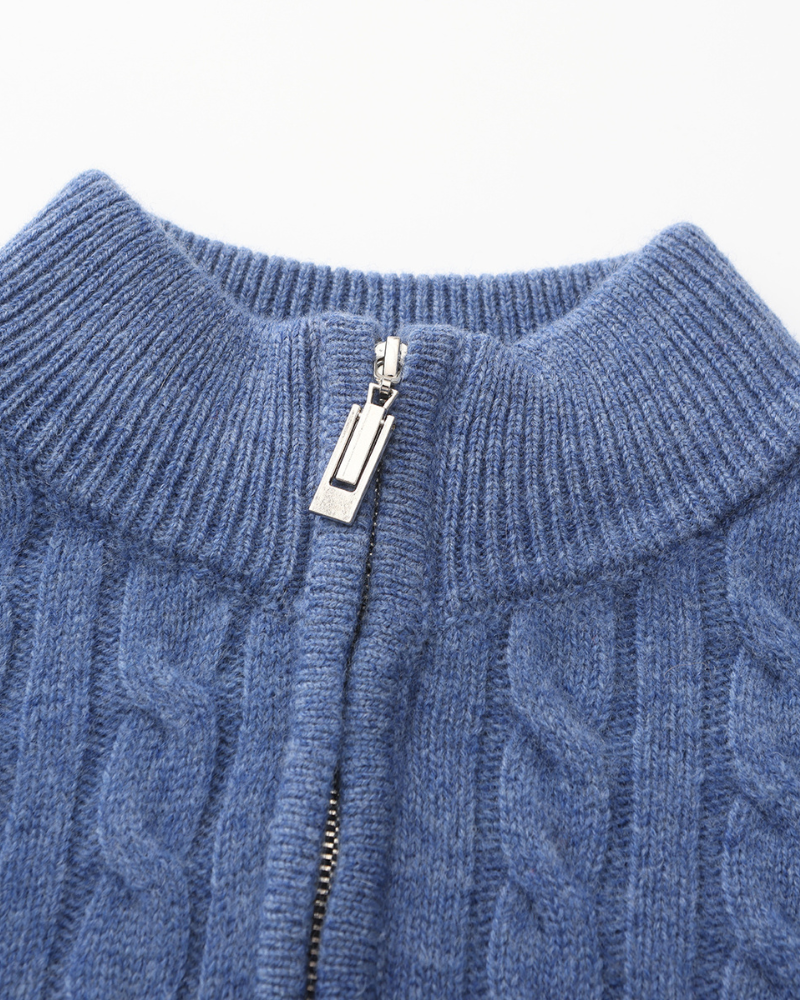 Velmor™ | Aurèle – Pull Demi-Zip en Cachemire